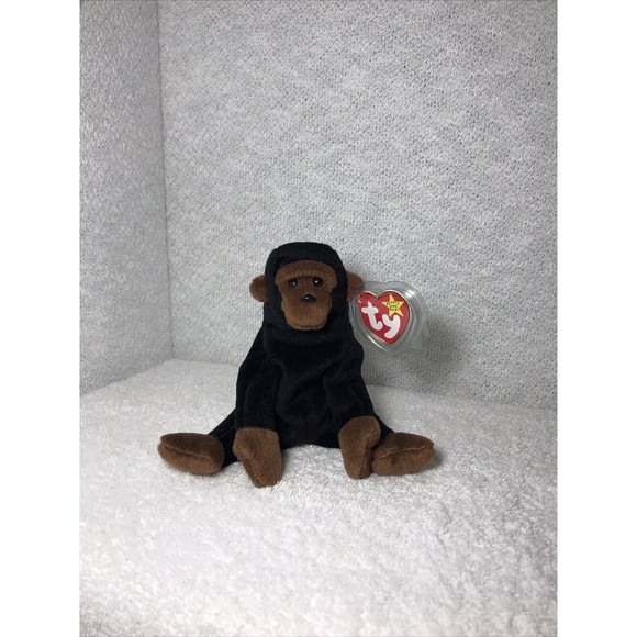 Vintage Ty Beanie Baby 1996 CONGO the Gorilla Plush Black & Brown Gorilla W/Tags - Picture 1 of 7